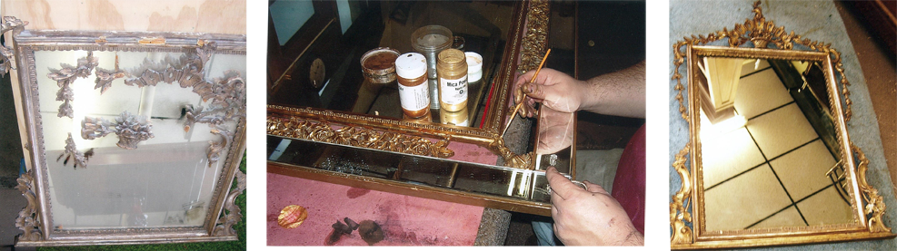 restoration of vintage gilt mirror