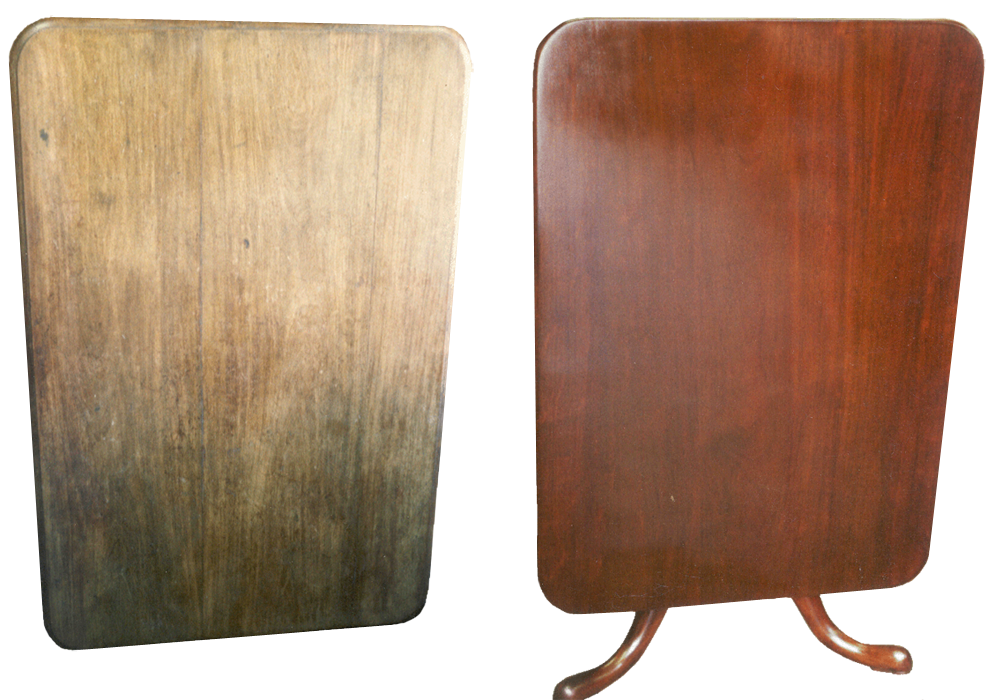 This eighteenth century mahogany tilt top table was restored with traditional French polishing techniques.